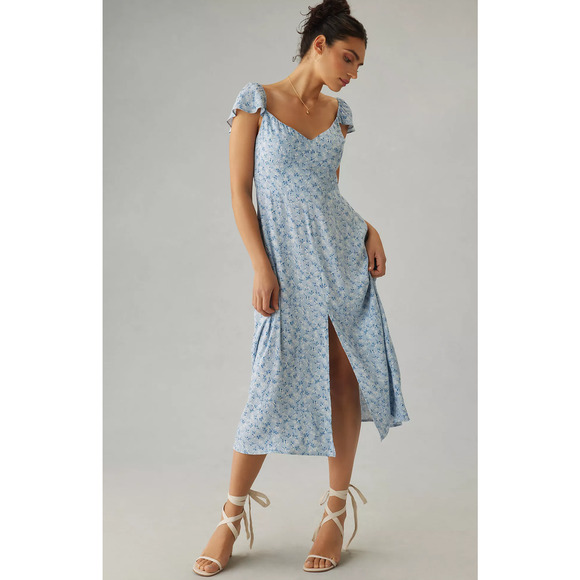 Reformation Dresses & Skirts - NWT Reformation Blue Floral Baxley Dress - Size 14W